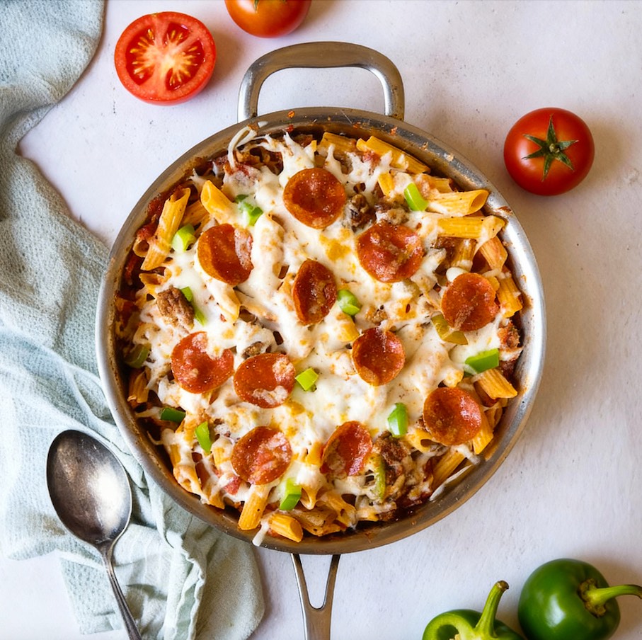 Meat Lovers Pizza Pasta Bake